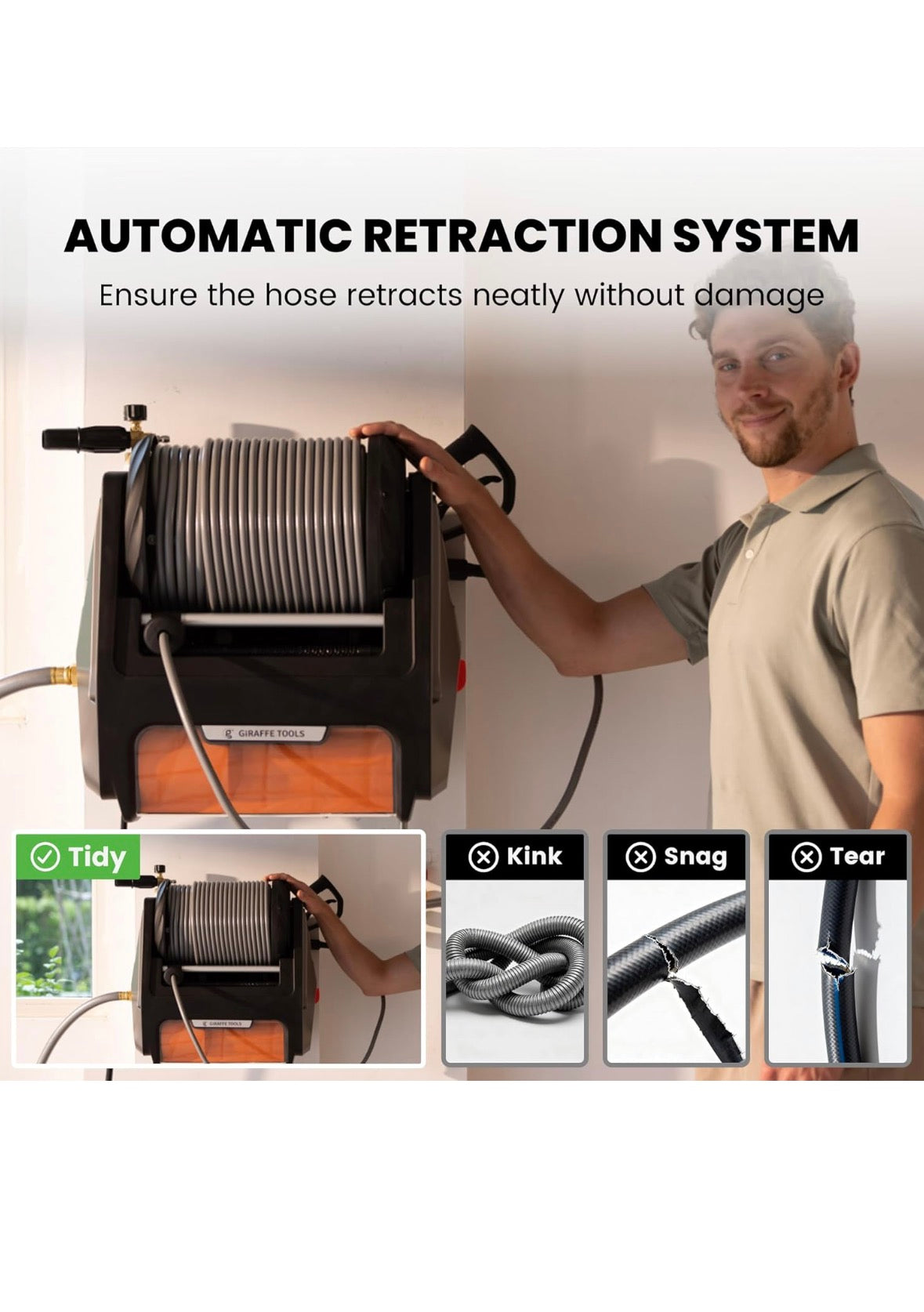 Giraffe Tools Grandfalls Retractable Pressure Washer Pro